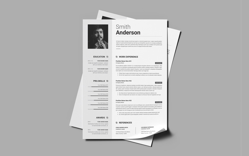 Curriculum professionale in 2 pezzi + lettera di presentazione