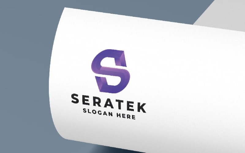 Logo géométrique 3D en forme de lettre S