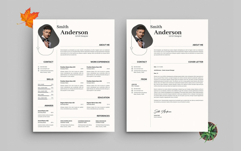 Modello di curriculum e CV dal design minimale