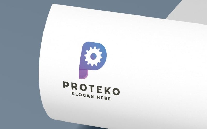 Přesný proces písmene P Logo