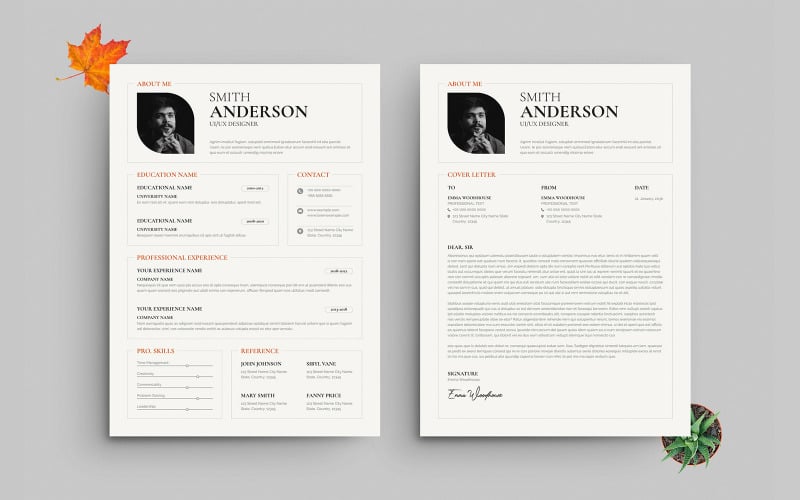 Layout del modello di curriculum e CV