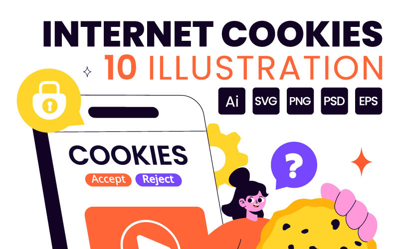 10 Illustrazione della tecnologia dei cookie di Internet