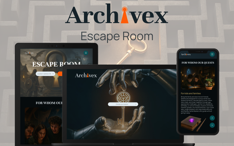 Archivex – Modèle d'interface utilisateur pour site web Escape Room