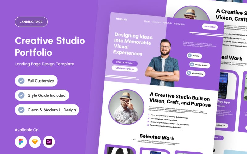 HelioLab Creative Studio Portfolio Landningssida