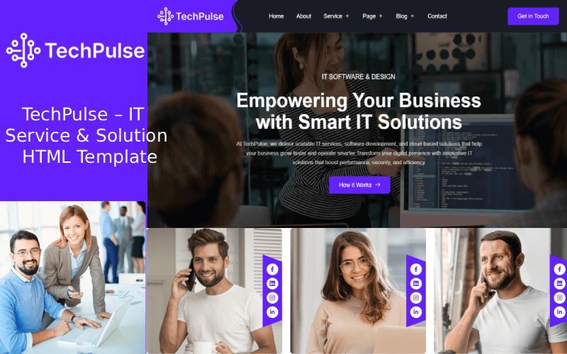 TechPulse – HTML-шаблон для ІТ-послуг та рішень