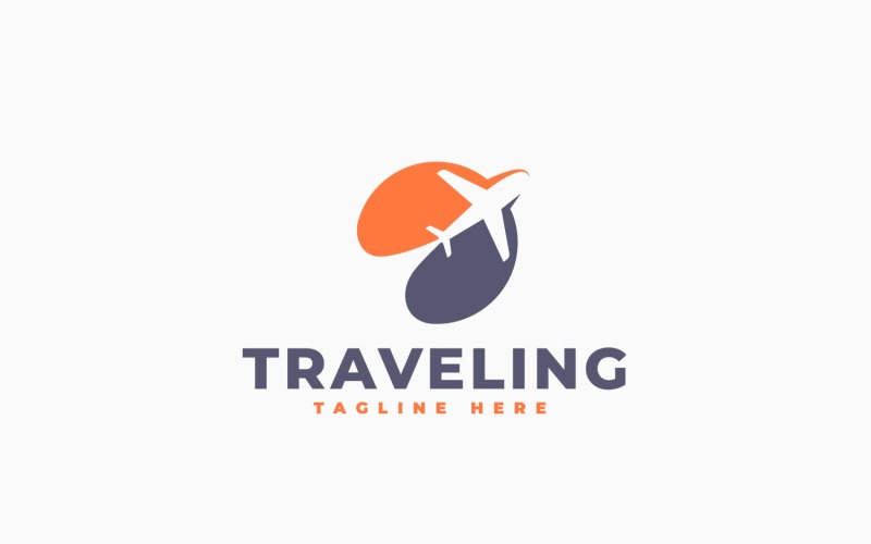 Modello di progettazione del logo per il viaggio in aereo