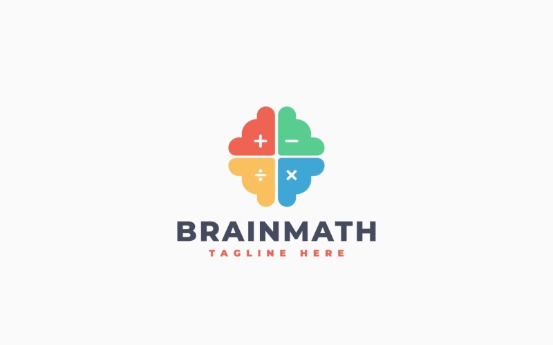Creating Logo With Math Brain Math Logo Template Design #552916 - TemplateMonster