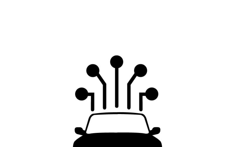 Icône de réseau de voiture connectée pour véhicules intelligents