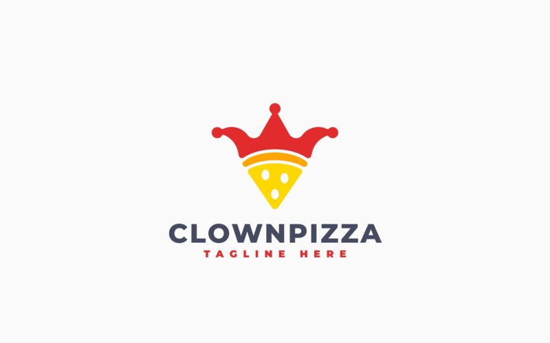 Modèle de logo Clown Pizza