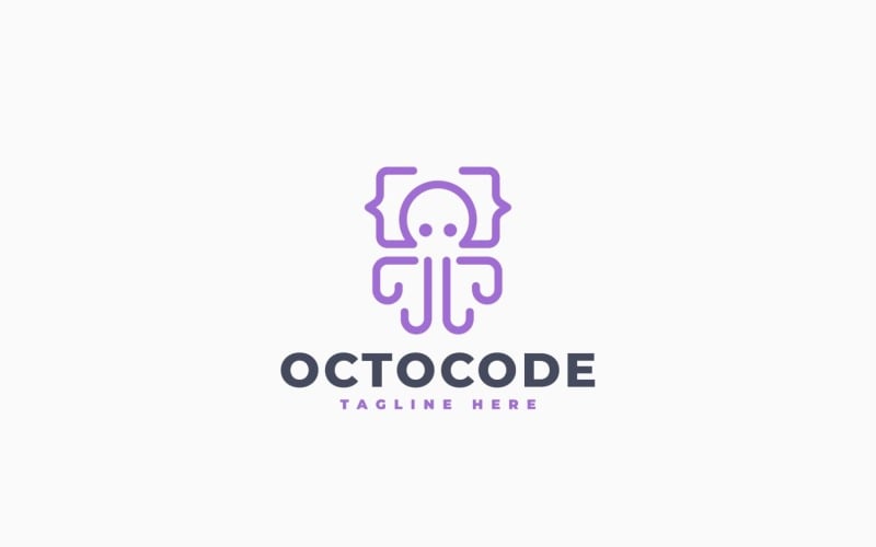 Modèle de logo Octopus Code