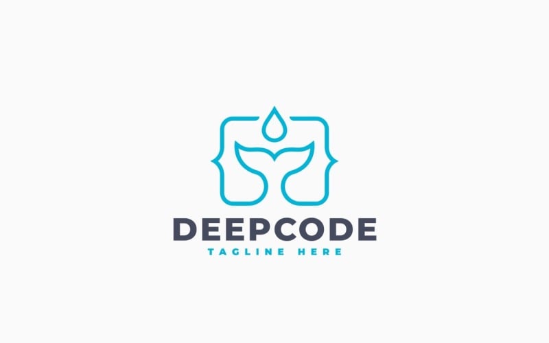 Modèle de logo Whale Coding