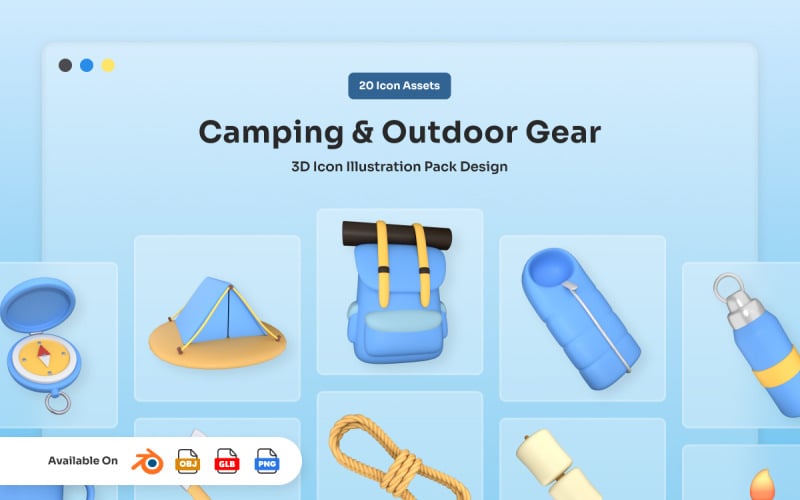 Nowoczesne ikony 3D Outdoor Explorer