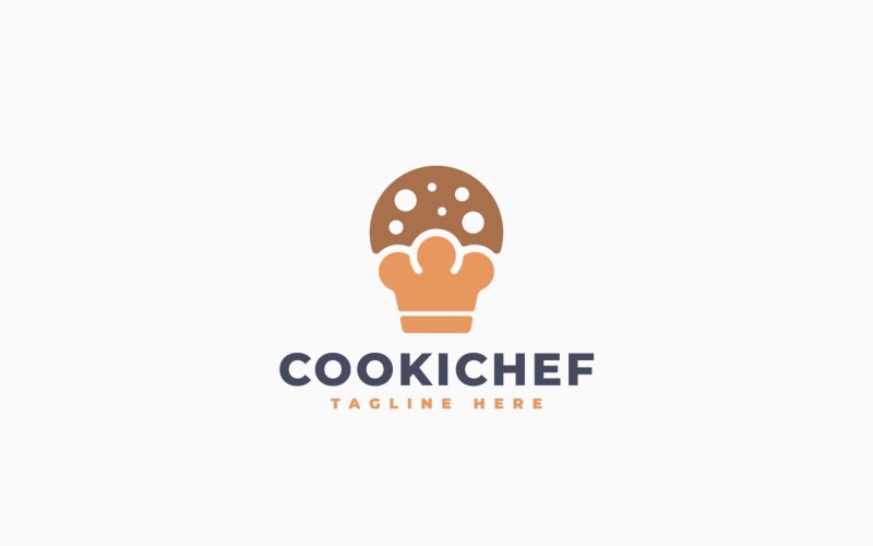 Návrh šablony loga šéfkuchaře cookies