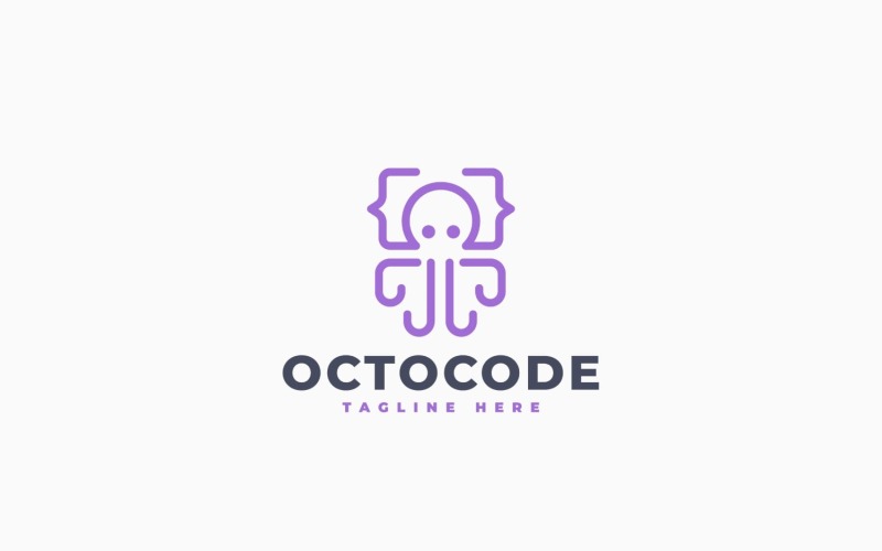 Octopus Code-logosjabloonontwerp