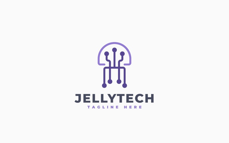 Quallen-Tech-Logo-Vorlagendesign