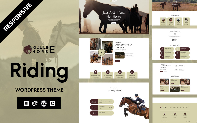 Ride-Life - Lovasiskola, Lóverseny és Lovas Központ WordPress Elementor Sablon