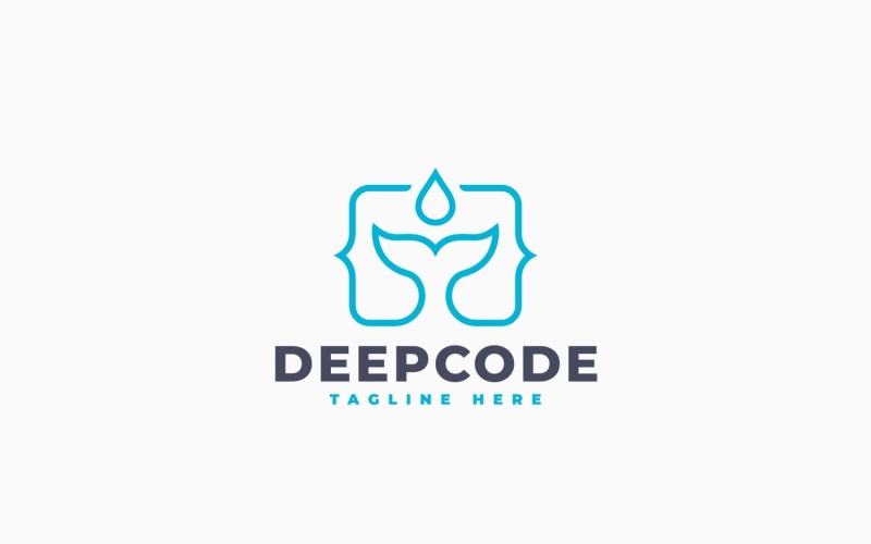 Whale Coding Logo Template Design