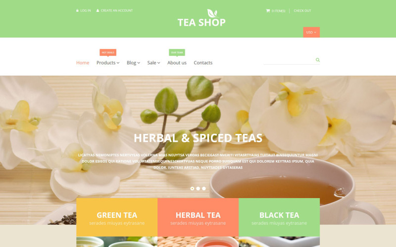 茶店Shopify主题