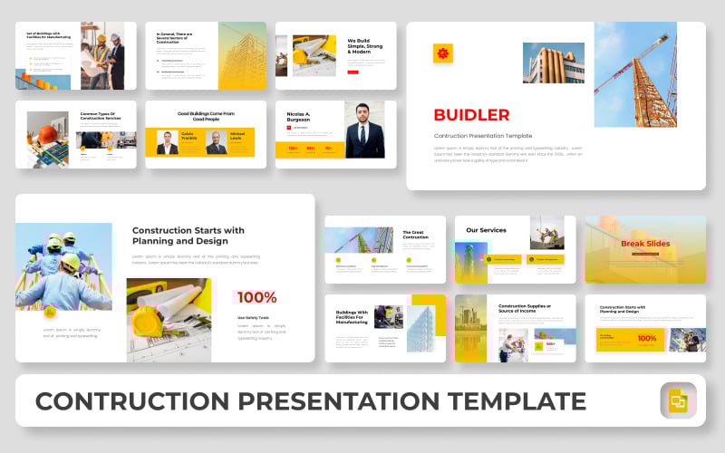 Builder – Szablon prezentacji Google Slides dla branży budowlanej