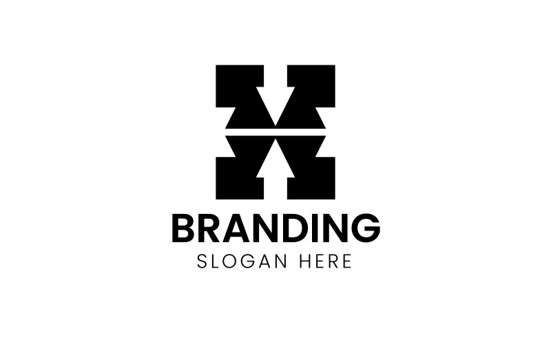 Logo financier avec flèche et lettre H - 1064