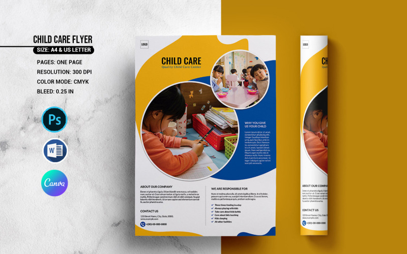 Modèle de dépliant pour la garde d'enfants