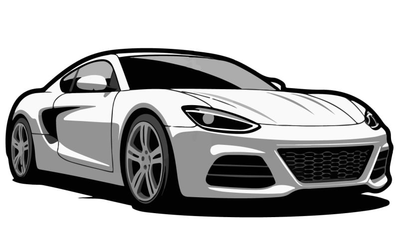 Moderne, strakke auto-illustratie