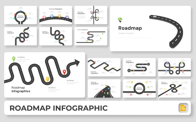 Yol - Yol Haritası İnfografik Google Slayt Şablonu