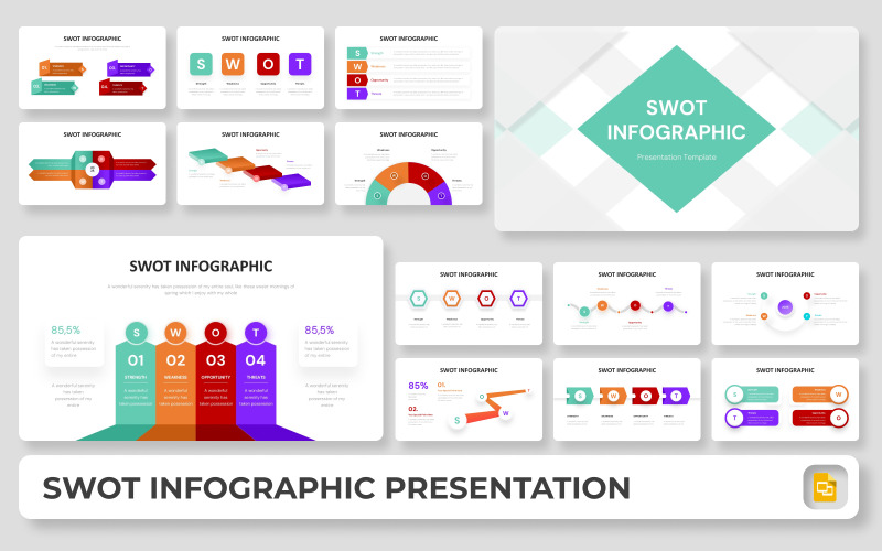 SWOT İnfografik Google Slaytlar Sunum Şablonu