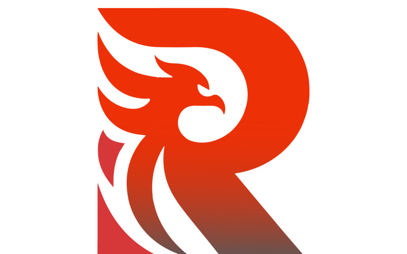 En kreativ logotyp med bokstaven R från Phoenix som symboliserar