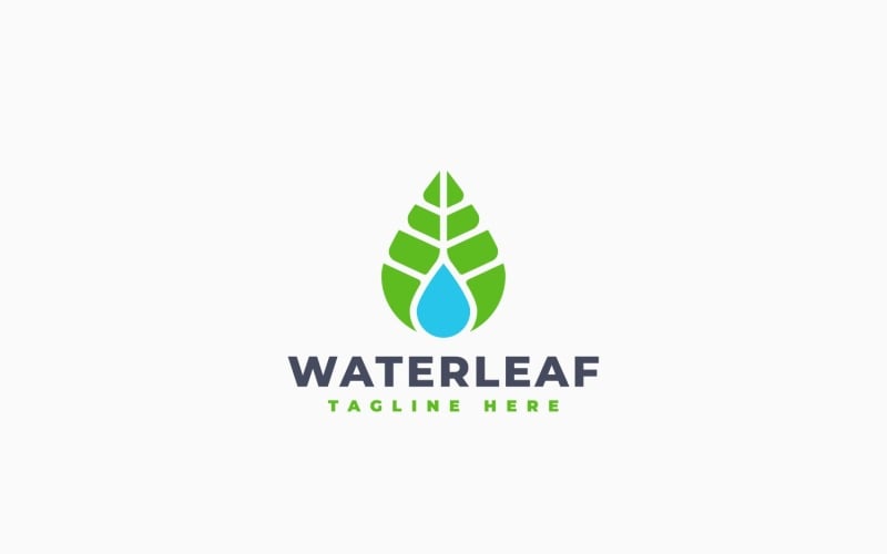 Vattenbladslogotypmalldesign