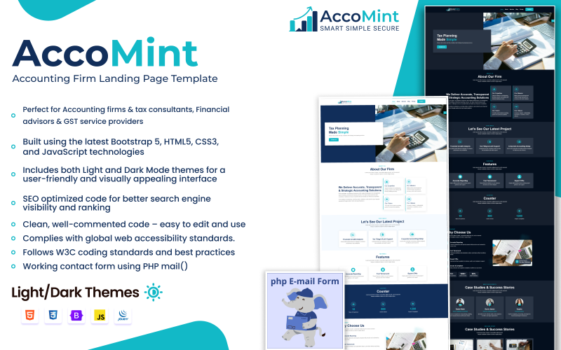 AccoMint – Accounting Firm Landing Page Template