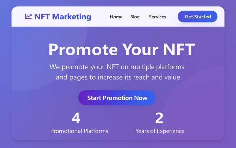 NFT-marknadsföring - HTML-mall för en webbplats för en NFT-marknadsföringsbyrå
