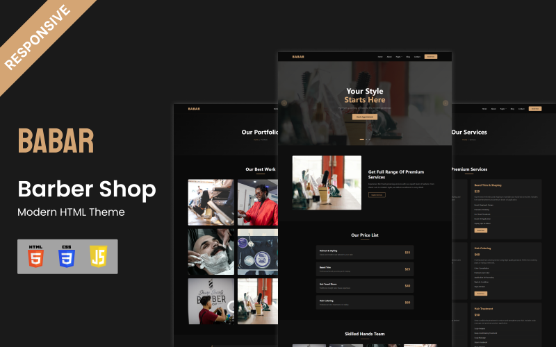 SharpEdge - Tema HTML moderno per barbiere