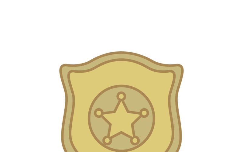 Web Şablonları için Profesyonel Polis Rozeti Vektör Amblemi