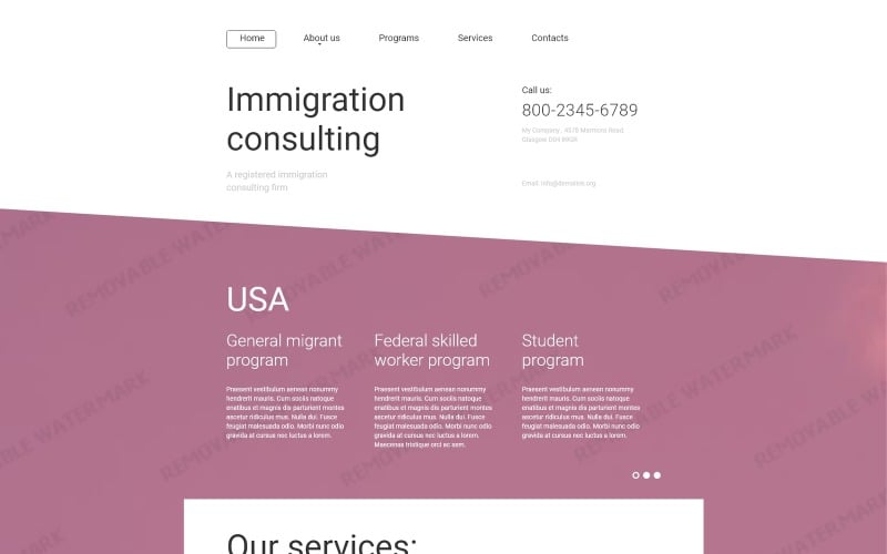 Immigration Consulting Website Template