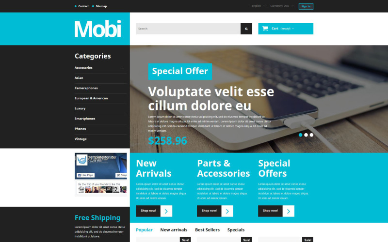 тема mobi prestashop