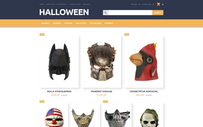 Modello OpenCart di Halloween