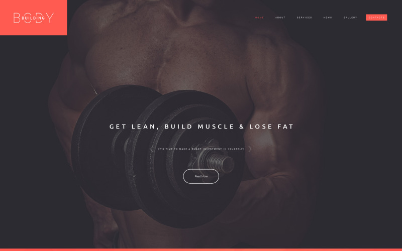 Website sjabloon voor bodybuildersclub