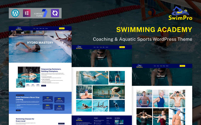 SwimPro – Úszóakadémia, edzői és vízi sportok WordPress sablonja