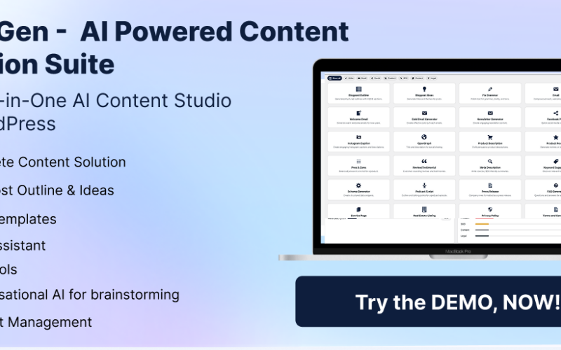 Wordgen – všestranné studio obsahu s umělou inteligencí pro WordPress