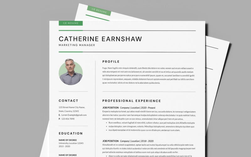 Modello di curriculum di 3 pagine / Modello di CV
