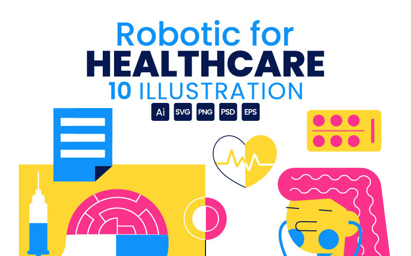10 illustrationer av robotar för hälso- och sjukvård