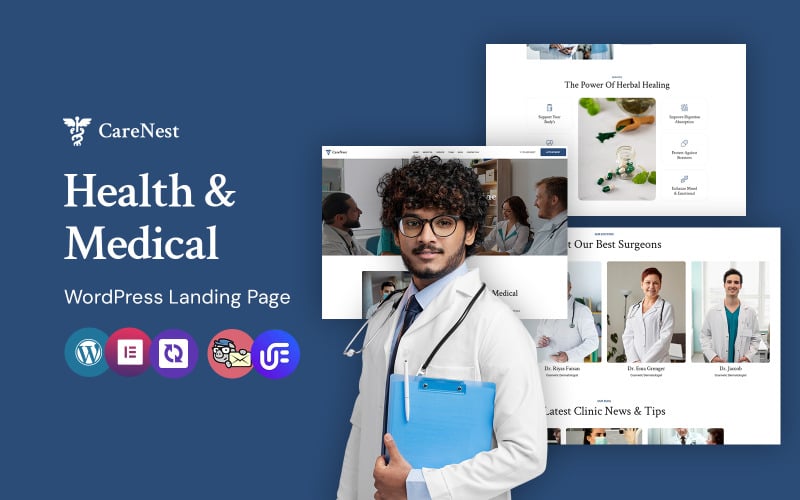 Carenest - Page d'accueil WordPress CMS Santé et Médical