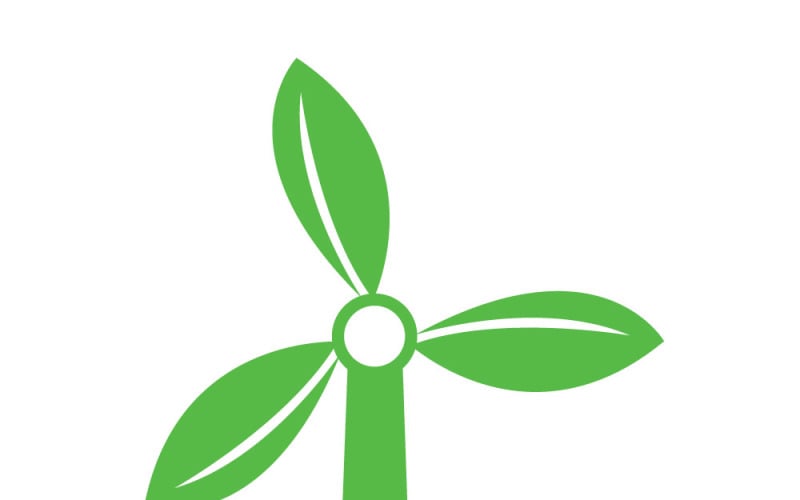 Bewerkbare eco-windturbine met bladbladen vectorafbeelding