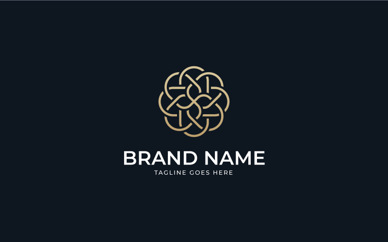 Elegante design del logo floreale con linee floreali Modello di design