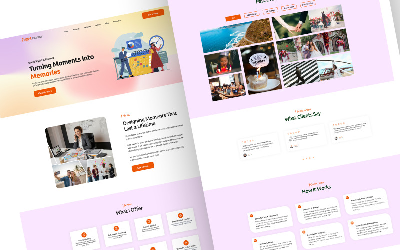 Modello di sito Web Figma per l'interfaccia utente della landing page dell'evento moderno