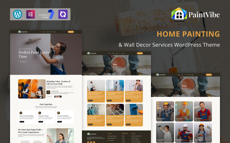 PaintVibe – Thème WordPress pour services de peinture et de décoration murale