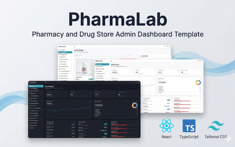 Pharmalab - Dragstore en apotheekbeheer ReactJS-beheerdashboardsjabloon