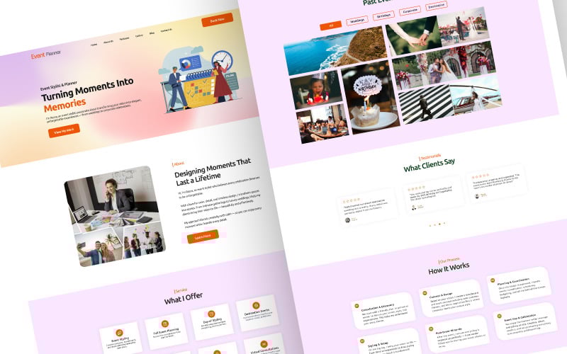 Šablona webových stránek Figma pro moderní event landing page UI