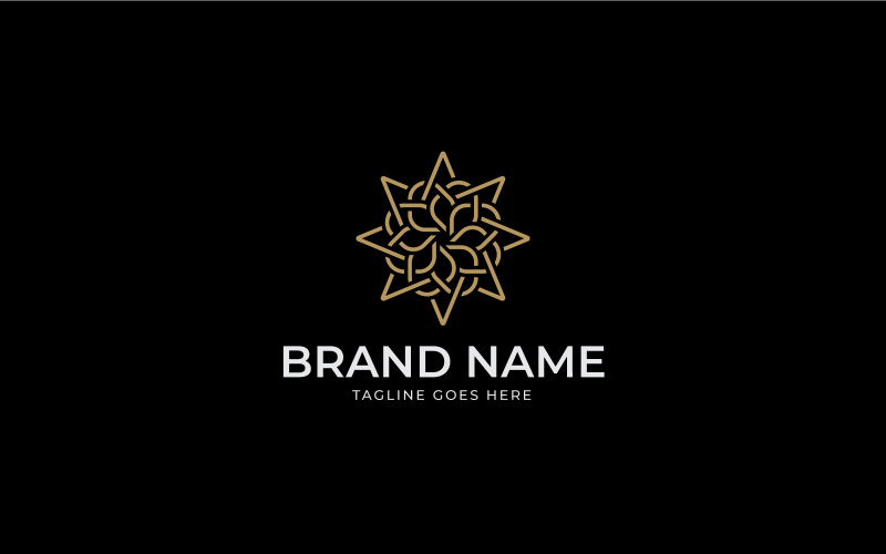 Modello di progettazione del logo a forma di fiore a stella